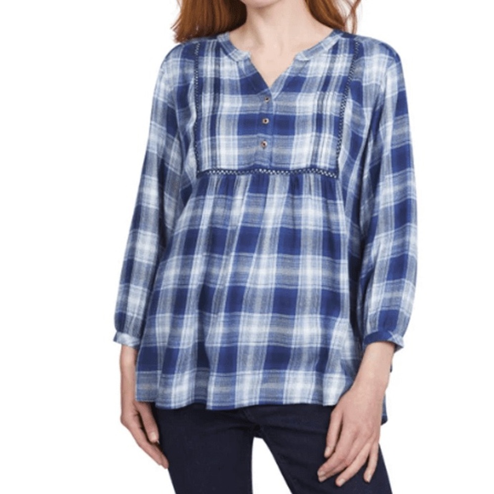 Wrangler | Plaid Peasant Blouse